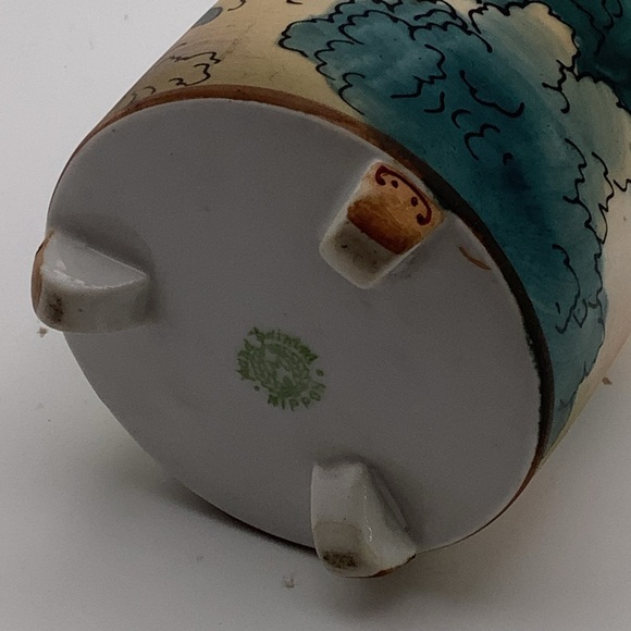 Antique Nippon 5” Hand Painted Footed Vase of Japanese House - Picture 6 of 8